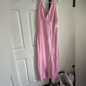 Beginning Boutique Verlaine Pink Satin Maxi Dress